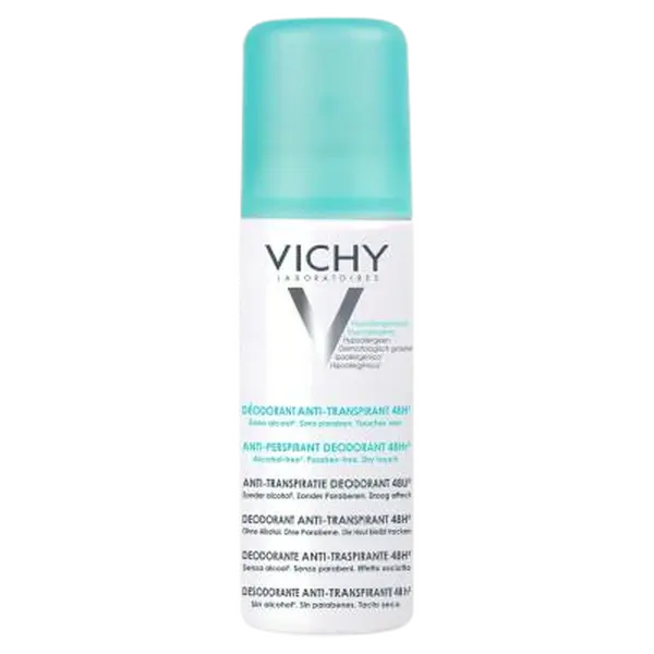 VICHY Antiperspirant 48h Deodorant bez zanechání bílých a žlutých skvrn- sprej 125ml