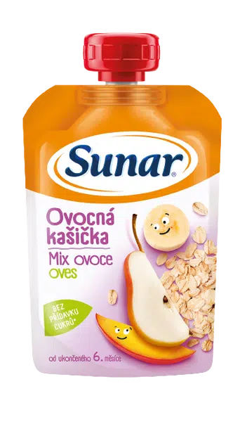 SUNAR kašička ovocná kapsička mix ovoce, ovesné vločky 6m+ 120 g