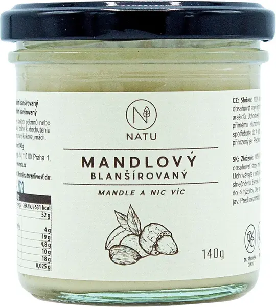 NATU Mandlový krém blanšírovaný 140 g