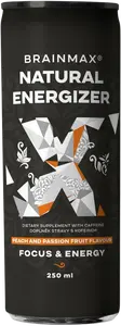 BRAINMAX Energetický drink Broskev, marakuja 250 ml