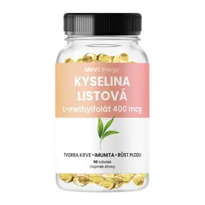 MOVIT ENERGY Kyselina Listová L-methylfolát 400 mcg, 90 tobolek