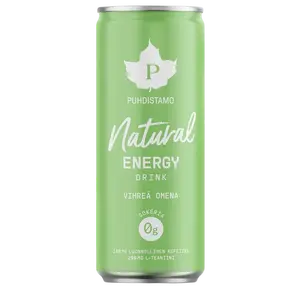 PUHDISTAMO Natural Energy Drink  zelené jablko 330 ml