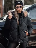 Dámska zimná bunda LESISI s kapucňou, čierna