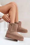 High women's snow boots on the platform Big Star OO274A097 beige