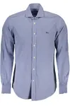 Pánska modrá košeľa s dlhým rukávom
