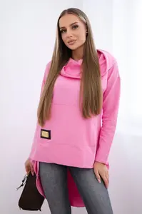 Pink hoodie with a long back
