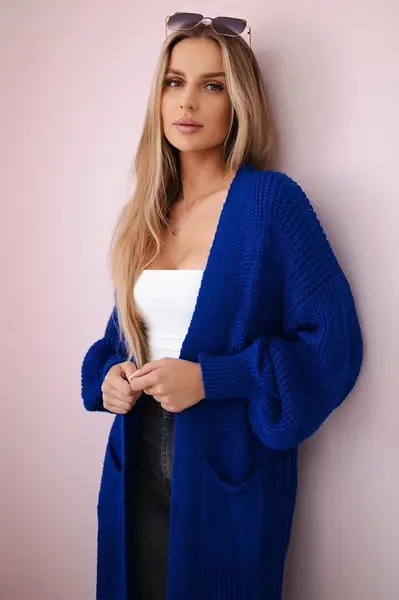 Long cardigan cornflower blue