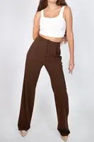 60948 Dewberry Oversize Women Trousers-COFFEE