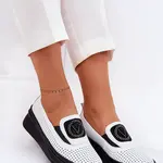 Dámske Kožené Mokasíny Na Platforme A Opätku Biele Vinceza 79522