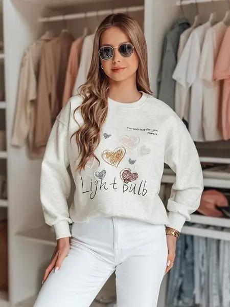 Dámska oversize mikina s motívom srdiečok