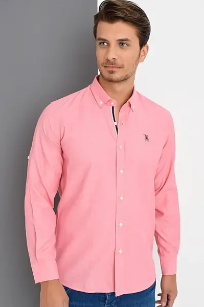 G974 DEWBERRY MEN'S SHIRT-PINK