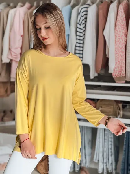 Žltá oversize blúzka s wisiorkom