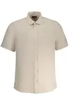 Pánska béžová košeľa s krátkym rukávom