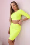 Set of blouses with a skirt in yellow neon color