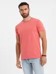 Ombre BASIC men's classic cotton T-shirt - coral