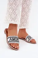 Boto Dámske sandále na plochom podpätku so zdobením Amore biele Avelina