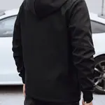 Pánska čierna prechodná bunda s kapucňou