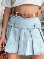 Dámska rifľová mini sukňa s opaskom BLUETTA