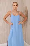 Women's dress with straps - sky blue