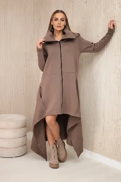 Insulated mocha dress with longer sides