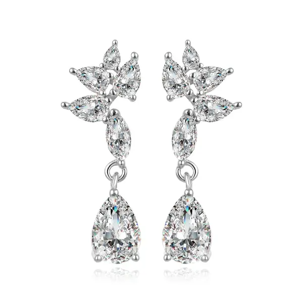 Beneto Úchvatné stříbrné náušnice se zirkony AGUP863L