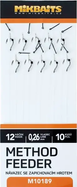 Mikbaits method feeder návazce se zapichovacím hrotem 10ks - velikost 12