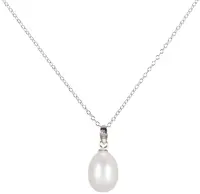 JwL Luxury Pearls Stříbrný náhrdelník s pravou perlou JL0436 (řetízek, přívěsek) 55 cm