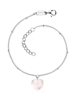Engelsrufer Stříbrný náramek se srdíčkem z růženínu ERB-HEART-RQ