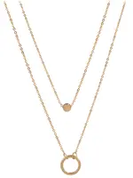 Troli Dvojitý náhrdelník s kroužkovými přívěsky z pozlacené oceli