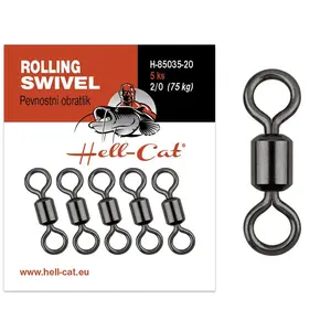 Hell-cat obratlík pevnostní power rolling swivel 5 ks - velikost 3/0 nosnost 100 kg