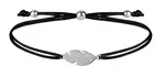 Troli Šňůrkový náramek s peříčkem černá/ocelová