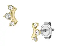 Fossil Slušivé pozlacené náušnice s krystaly JF04596710