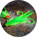 Redbass gumová nástraha nymfa fluo/green rh uv - xl 130 mm