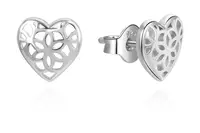 Beneto Stříbrné srdíčkové náušnice AGUP3348