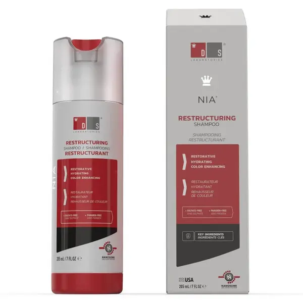 DS Laboratories Šampon na poškozené vlasy Nia (Restructuring Shampoo) 205 ml