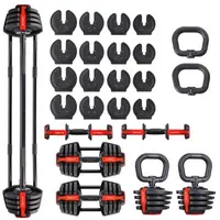 HMS SGR18 PRO SET Jednoruční / obouruční variabilní činka, černá, velikost 40 KG
