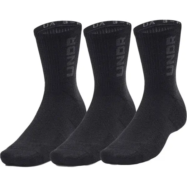 Under Armour 3-MAKER MID-CREW 3PK Unisex ponožky, černá, velikost L