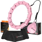 HMS SET HHW02 + BR163 Set masážnej obruče so závažím a zoštíhľujúcim pásom, ružová, veľkosť