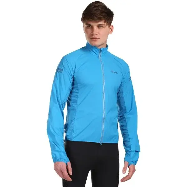 KILPI TIRANO Pánská lehká běžecká bunda, světle modrá, velikost XXXL