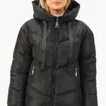 Z6771 DEWBERRY DÁMSKÝ KABÁT-ČERNÁ