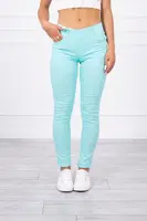 marka niezdefiniowana Džínové kalhoty v mátové barvě