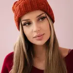 marka niezdefiniowana Fleecová kostkovaná čepice K226 červená