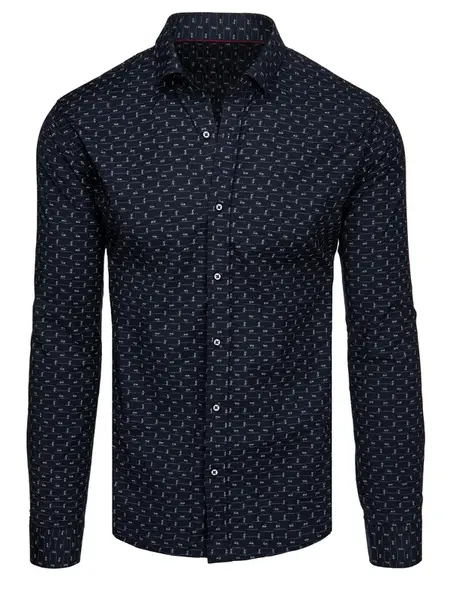 Koszula męska casualowa granatowa w strzałki Dstreet