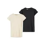 Dívčí tričko Extended Shoulder Tee - 2 Pack smetanové/černé