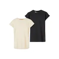 Dívčí tričko Extended Shoulder Tee - 2 Pack smetanové/černé