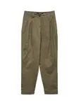 VERO MODA Plisované nohavice  olivová