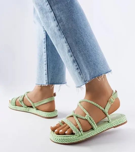 Gemre Green braided sandals Burwell