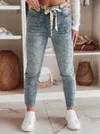 Spodnie damskie jeansowe slim fit z paskiem FLORAJIN niebieskie Dstreet