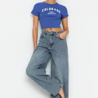 Trendyol Blue Low Waist Skater Jeans