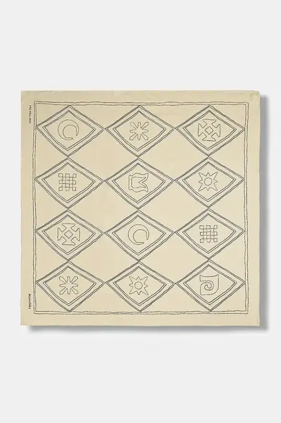 Hedvábný šátek Nanushka béžová barva, NU25PFSC00505